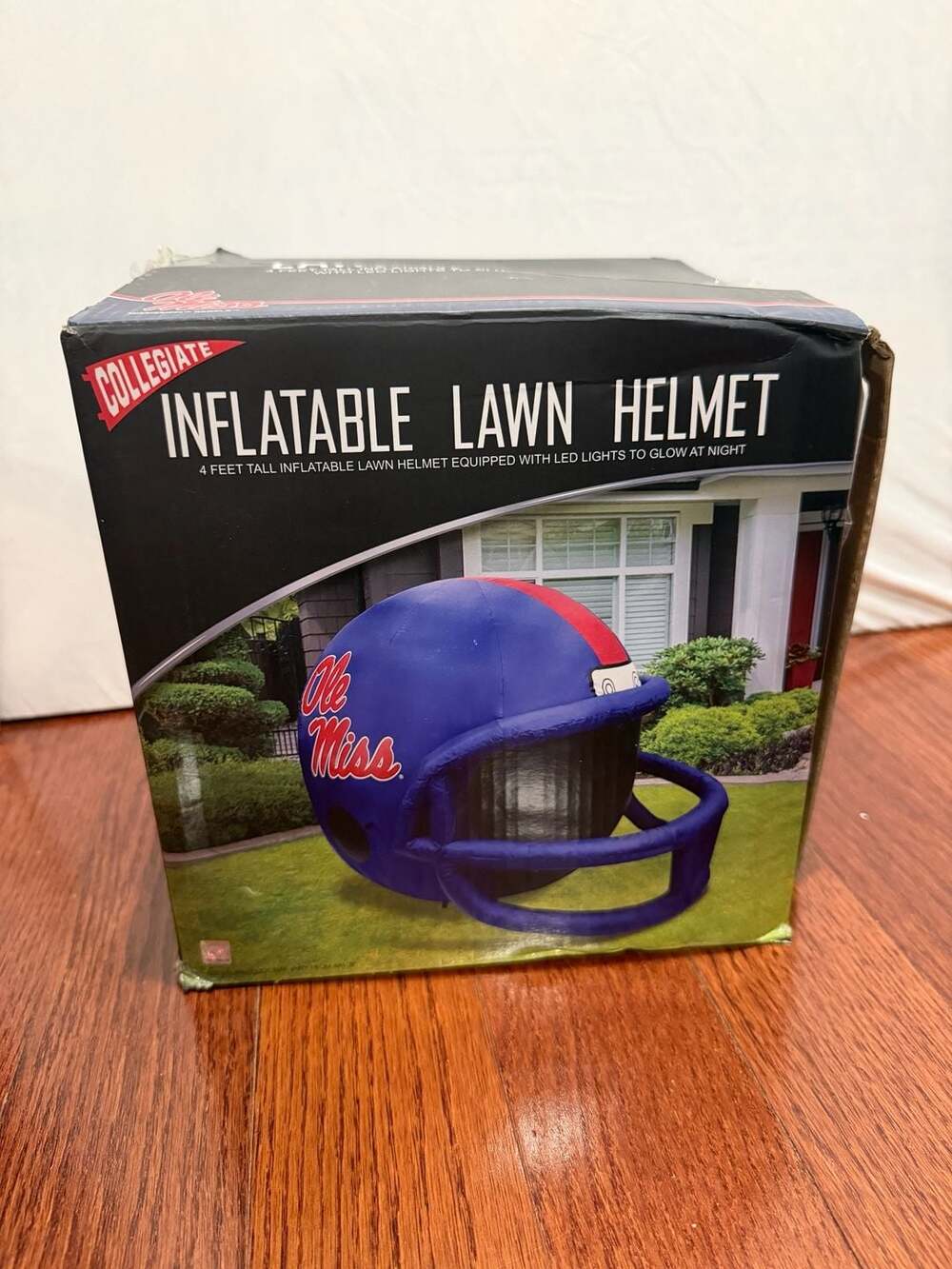 Collegiate Ole Miss Rebels Inflatable Lawn Helmet 4 Ft LED Lights